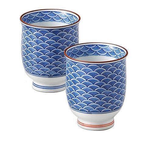 Seigaiha cups COFFEE CUPS HASAMI PORCELAIN SEIGAIHA TEA CUPS