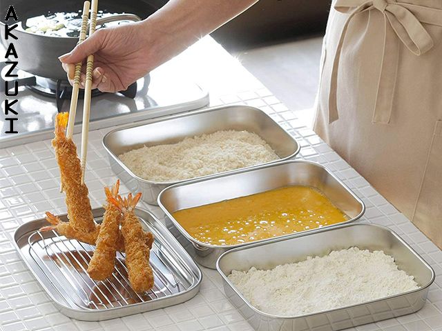 Stainless Tempura Vat set COOKWARE TENPURA TONKATSU UTENSILS