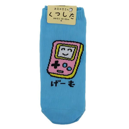 Retro game socks ANKLE EKAKI EUR 37~39 JP 23~25cm SOCKS UK 4~6 US Men 5~7 US Women 6~8