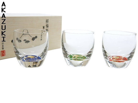 Sake glasses Irofuji (set of 3) DRINKWARE GLASSES SAKE CUPS