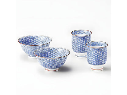 Seigaiha bowls BOWLS HASAMI PORCELAIN RICE BOWLS SEIGAIHA SOUP BOWLS